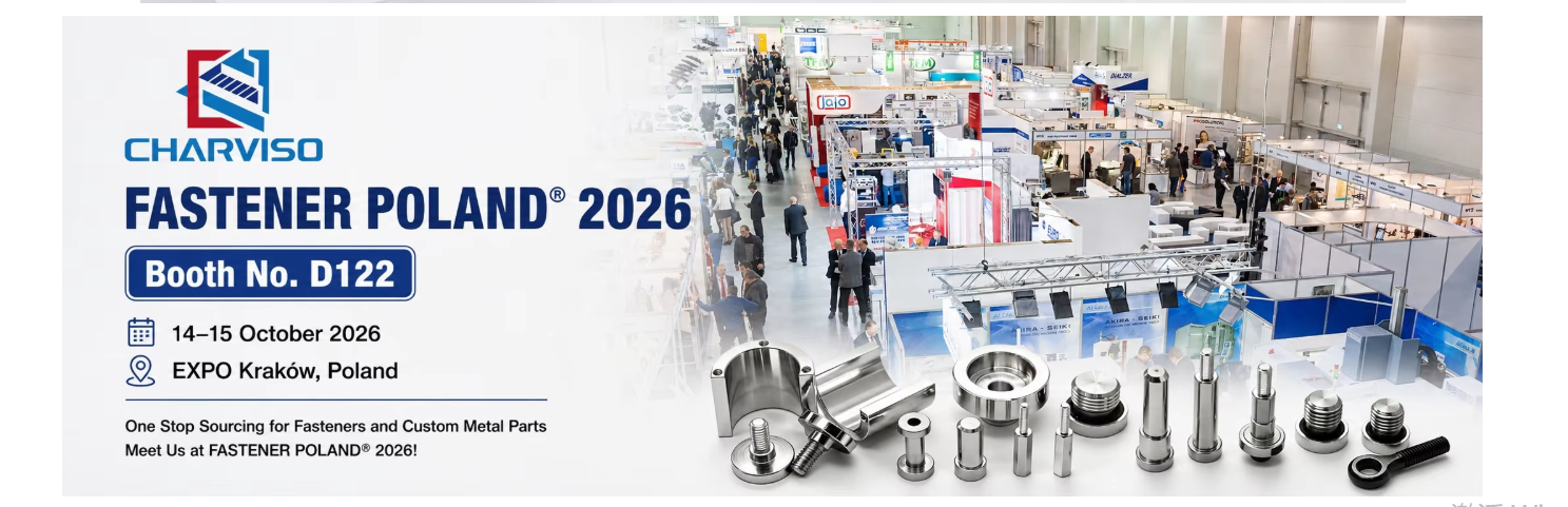Charviso FASTENER POLAND 2026 exhibition announcement, Booth D122