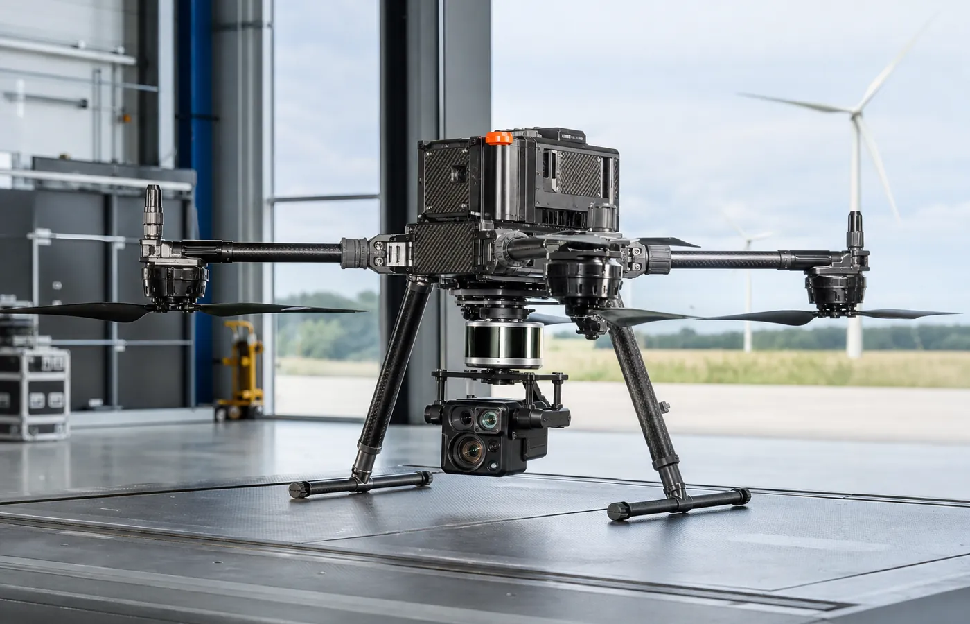 CNC components in an industrial UAV